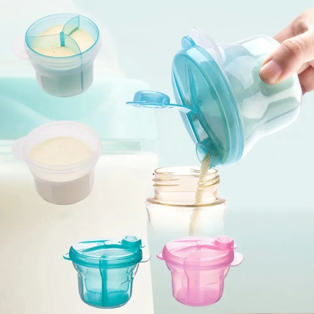 Baby Food Glass Jar - 3-grid Portable Formula Dispenser for Infant