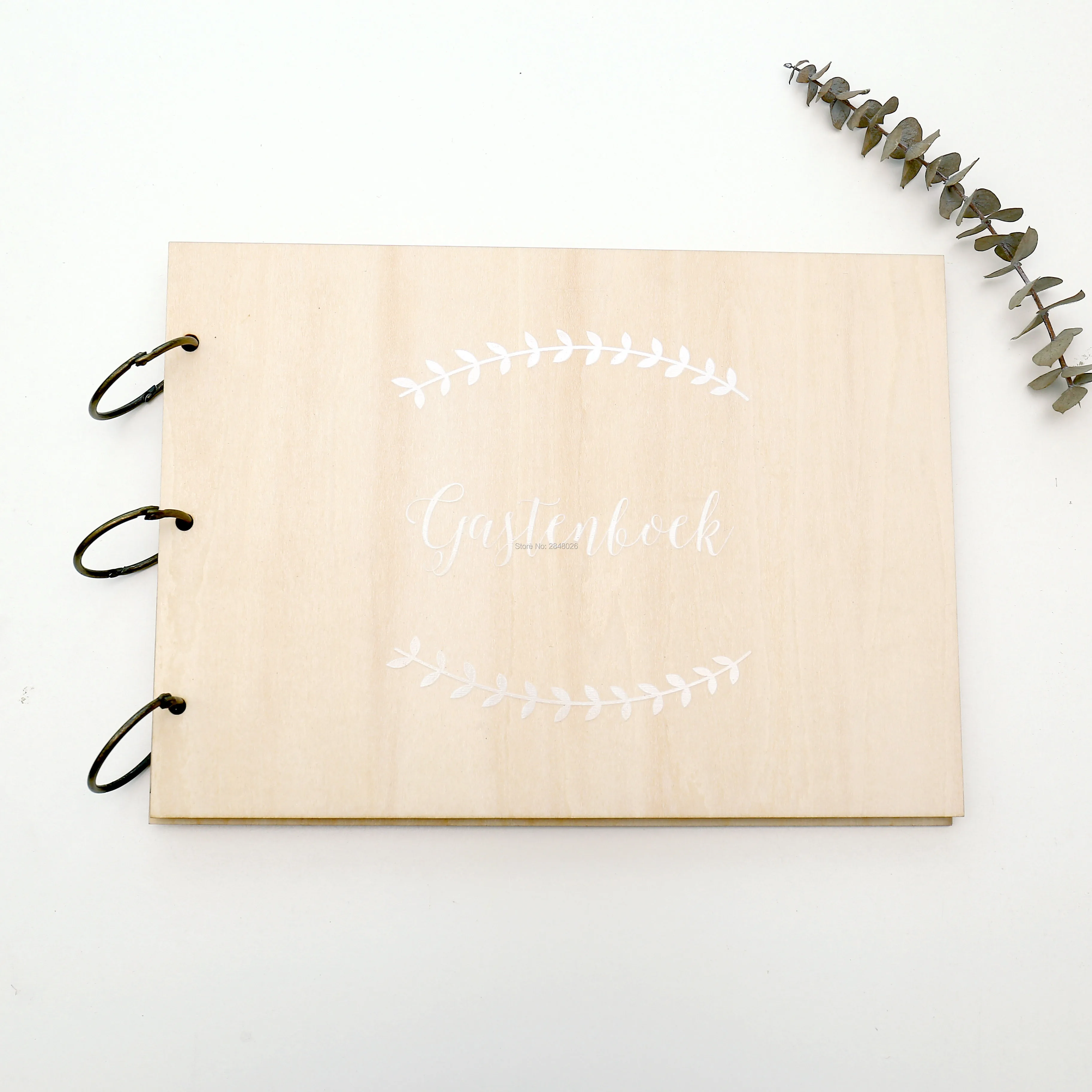 Baby Food Book - Rustic engraved Christening Baby Gift guestbook,Custom