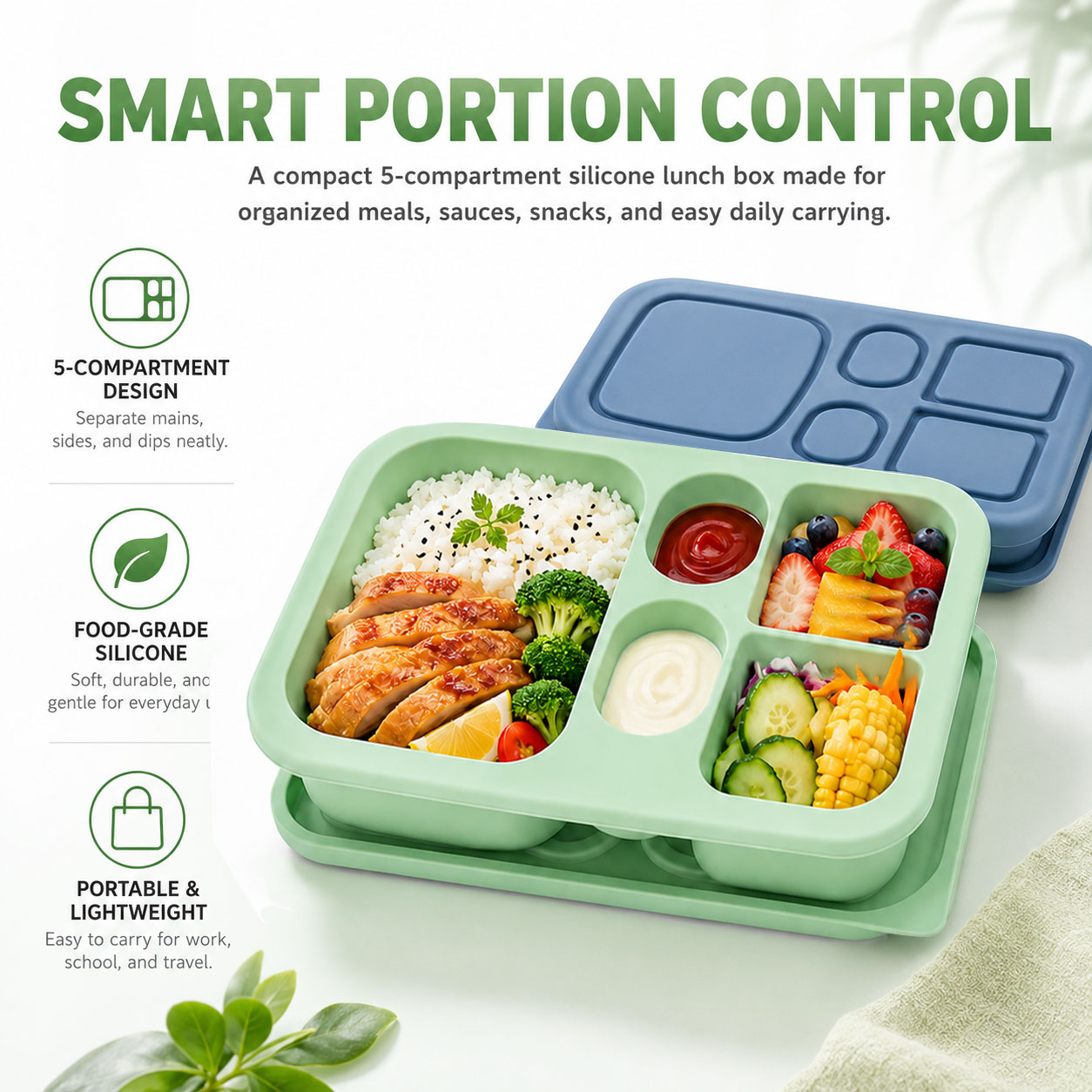 Portable Silicone Bento Lunch  - Baby Food Hero 评论和价格