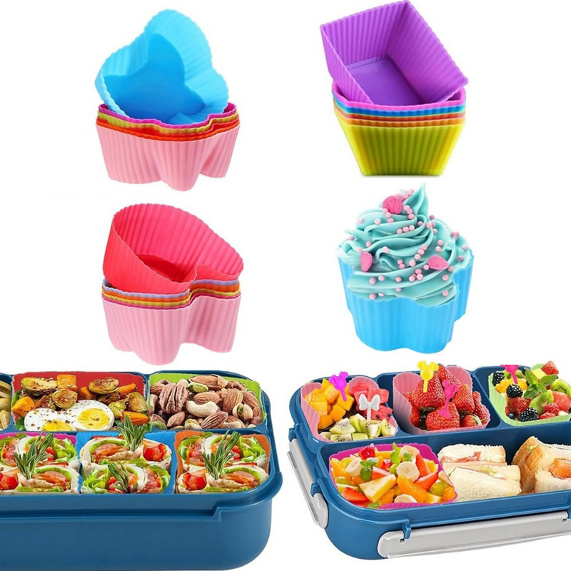 8PCS Silicone Lunch Box Divide - Baby Food Container 评论和价格