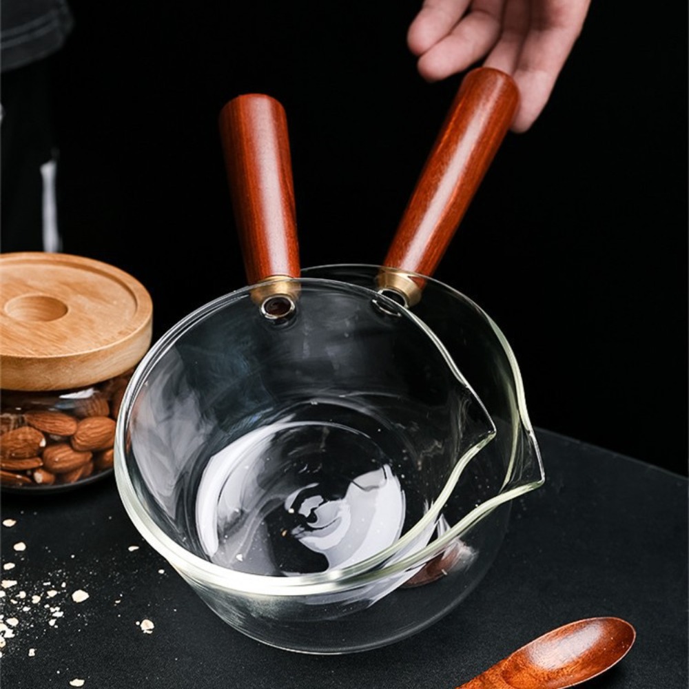 Salad Bowl Wood Handle Glass M - Baby Food Bowl 评论和价格